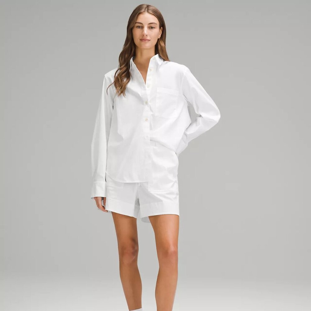 lululemon Relaxed-Fit Cotton-Blend Poplin Button-Down Shirt